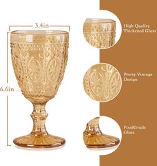 Amber Wine Glasses, Amber Goblets, Vintage Wine Glasses, Colored Wine Glasses Se
