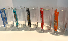 Libbey Set of 5 Vintage International Cities of The World Highball 5.6″ Glasses