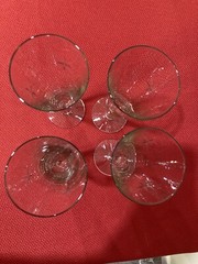 Pilsner Clear Glasses Cross and Burst Cut Set of 4 8 3/4 inch Vintage