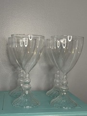 Venetian Style Blown Glass Water Goblets Set Of 4