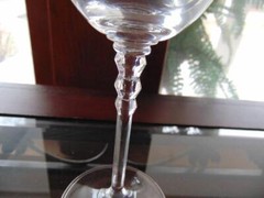 Crystal Champagne Flute 3 Faceted Beads on Stem 8 7/8 inch 8 oz