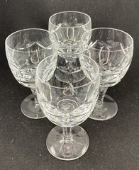 Vintage Atlantis Faro Crystal Wine Goblets Portugal 5.3in Discontinued Set of 4