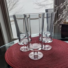 DRINKING GLASSES STEMMED SET/5 CLEAR GLASS 7″ X 3″ MODERN