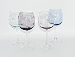 Waterford Crystal Marquis Polka Dot Balloon Wine Glasses Goblets Set of 4