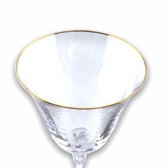 Mikasa Wine Glass Sonata Gold Rim Crystal Stemware 8in T7102