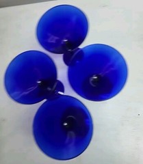 Set of 4-7″ Dark Cobalt Blue Martini Glasses Wine Cocktail Party Goblet