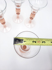 Elegant Vtg. Set of 4 MCM Hand Blown Glass Cordials Clear with Pink Stem & Base