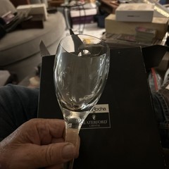 Set of 2 Waterford John Rocha Dot Imprint Water Goblets 8 1/2” NEW W/Box