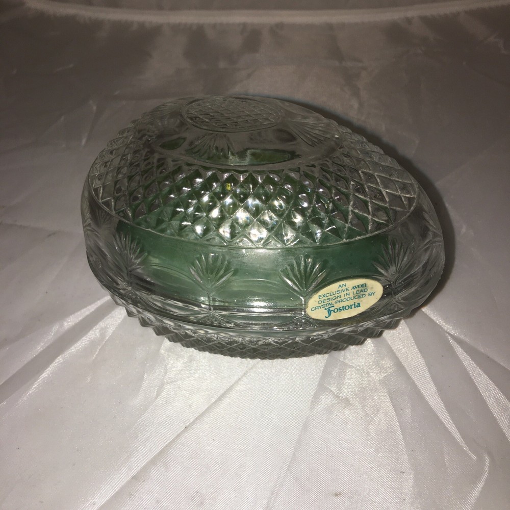 AVON FOSTORIA Lead Crystal Glass Egg 1977 MOTHERS DAY COLLECTION w/Original Soap