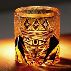 Hand-Carved God’s Eye Whiskey Glasses -7oz Artisan Crystal Glassware for Bourbon