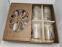 NIB Libbey Hostess Silver Foliage Cooler Set 8 12 oz Glasses 306/z3361