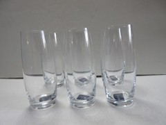 Set of 6 Mikasa Julie 9 oz. Clear Crystal Stemless Champagne Flutes Glasses