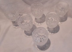 Crystal D’Adriana Luna Set Of 6 Clear Wine Water Glass Goblet Stemware 5.75″