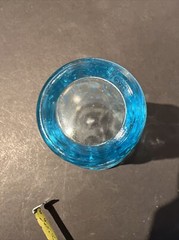 Teal/Turquoise Juice Glass Thumbprint 8 Oz Unbranded MCM Replacement Single