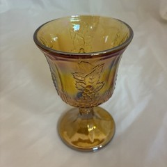 Vintage Indiana glass iridescent carnival glass amber MCM flawless