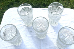 Anchor Hocking 5 pc Wexford Ice Tea Water Tumblers Drinking Glasses USA 6.25″