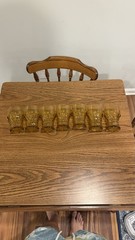 1 Anchor Hocking Georgian Amber 12 oz Tumblers 5″ Tall Honeycomb VTG