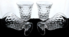 Fostoria Glass 4 Clear American Stem 2056 (Low) 8 oz Water Goblets
