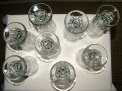 Vintage Indiana Glass RECOLLECTION CLEAR Set 8 WATER GOBLETS Stems All EX