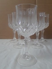 Lot of 6 Crystal Cordial Glasses Etched 3″ Tall