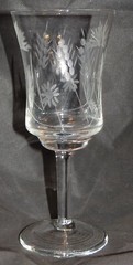 Wine Glass Etched Wheat Wild Flower Clear Drinking Glass Wine Glass Cordial