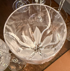 Mikasa (4) FLAME D’AMORE Crystal WATER Glasses 9″ Tall MINT (3 Sets Available)