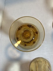 Vintage Fostoria Jamestown Swirl Amber Honey Juice/Water Goblets Set of 4