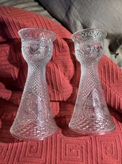 1979 Fostoria For Avon Hearts Candlestick Set of 2