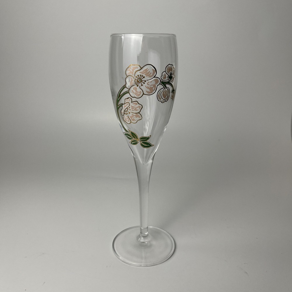 Perrier Jouet France Art Nouveau Hand Painted Floral Champagne Flute – ONE