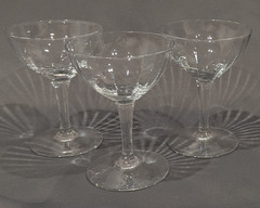 Vintage Crystal Coupe Champagne Cocktail Glasses, Optic Panel 4.5″ Tall Set/3