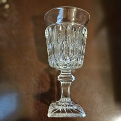 6 Mt. Vernon Indiana Glass Clear Wine Glasses Vintage 5 3/8″