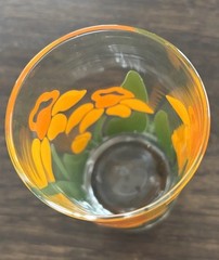 Vintage Anchor Hocking Nina Daffodil Glass Tumbler 1983