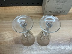 Vtg W.M. Dalton 24% French Lead Crystal Unit No. 5 2 Cordial Glasses Made France