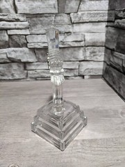 Lenox 8″ Lead Crystal Glass Table Cross w/Ruby Red Stone Christian Decor Statue