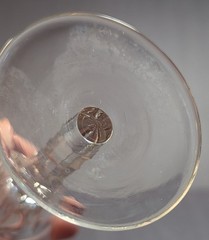 Vintage Pressed Glass Cordial Simple Georgian Cut Stem Style Six Sided Clear