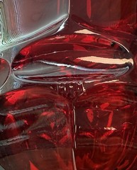 One (1) Fostoria HFM Argus Ruby Red 10 oz Water / Wine Glass 6 1/4” Pristine
