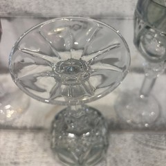 TWO Napolean by NACHTMANN Smoke Green Stemmed Goblet – 7.5”