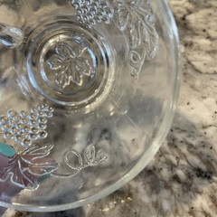 Vintage Clear Glass Punch Glasses Harvest Grape Pattern Set Of 12