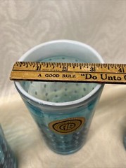 Handblown Turquoise With White Dots Drinking Glass Aaron Sanchez New With Label