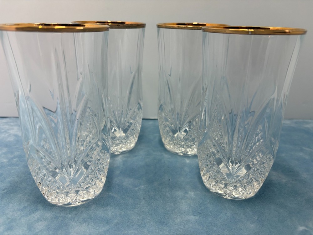 Cristal de Flandre Salzburg Gold Highball Glasses Set of 4