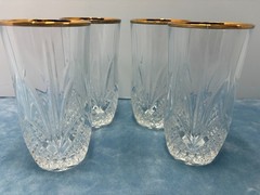Cristal de Flandre Salzburg Gold Highball Glasses Set of 4