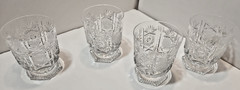 Vtg Bohemian Traunkristall Belvedere Cut Crystal Glasses Set of 4 3.75″ Tall