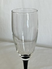 Vintage Luminarc Black Stem Champagne Wine Glasses Set of Three Made in France