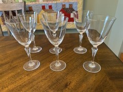 Tiffin Ballerina Crystal Wine Water Goblets Glasses ~ Set of 6 – 8 Inches Tall