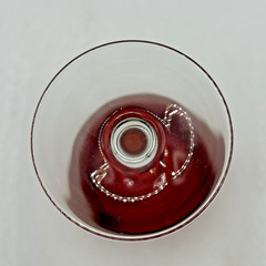 Set of 4 Mikasa Cheers Ruby Etched Balloon Red Wine Glasses 9” France Excellent