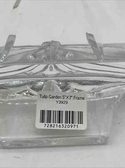 Block Tulip Garden 5×7 Crystal Pix Frame Mouth Blown Hand Cut & Polished ~ NWOB