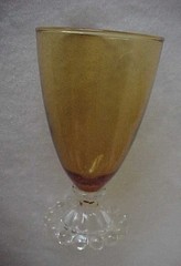 4 VINTAGE ANCHOR HOCKING AMBER BOOPIE BERWICK WATER GOBLET GLASSES EXC. COND