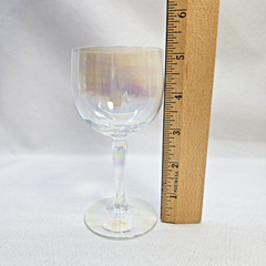 6 Moselle Iridescent Glass Liqueur Cordial Goblet Glasses