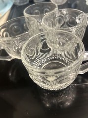 4 Vintage 4 oz. Tiffin-Franciscan Bullseye Clear Punch Cups 1950’s