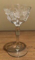 VTG Crystal Etched Sherbet Champagne Glass 5 1/4” Tall